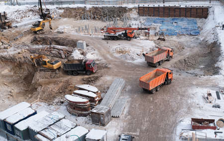 Russia Ekaterinburg-16 February 2021: construction of a multi-storey buildingのeditorial素材