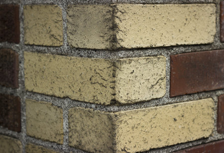 A red and white corner brick texture background の写真素材