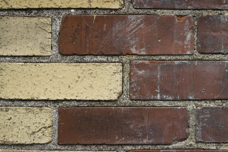 A red and white brick texture background の写真素材