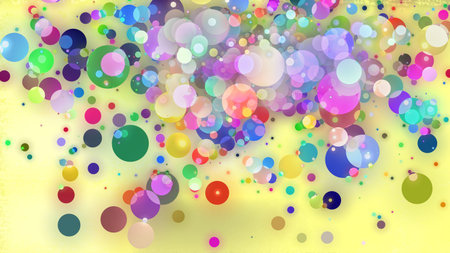 A particle field composed of multicolored balls.