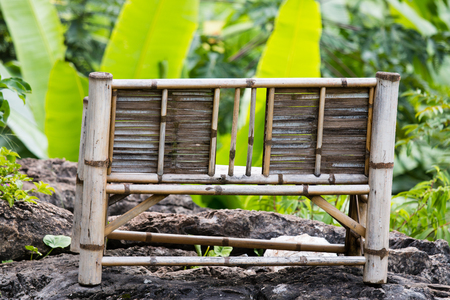 Old wooden chair in the park.の写真素材
