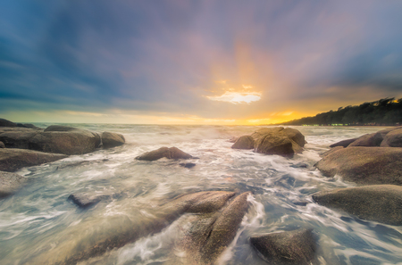 Seascape during sunset. Beautiful natural seascapeの写真素材
