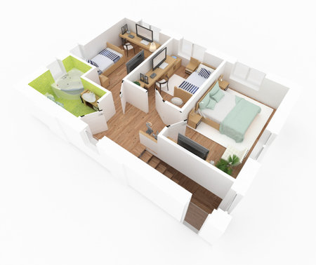 2 floor of furnished house apartment loft