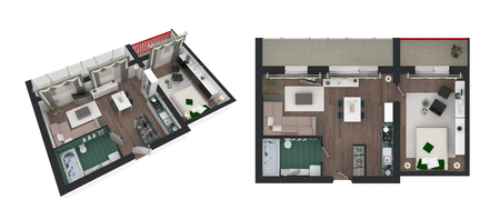 Furnished home apartment 3d illustrationの写真素材