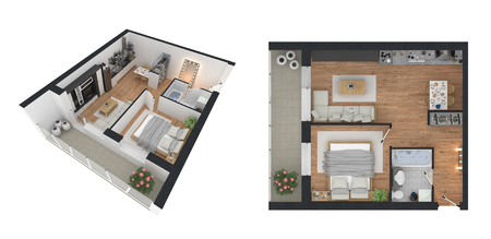 Furnished home apartment 3d illustrationの写真素材