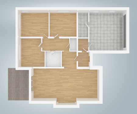 3d model of empty home apartmentの写真素材
