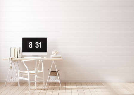 Home office, work from home, 3d renderの写真素材