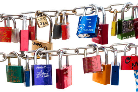 Love locks concept showing forever love. time and love conceptの写真素材
