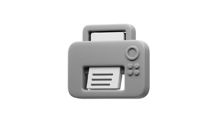 3d render of printer isolated on white background. Computer generated image.の素材