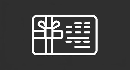 Illustration of a gift card with a gift box on a dark backgroundの素材