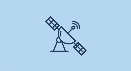 Satellite line icon. Satellite icon. Satellite symbol. Vector illustration.の素材