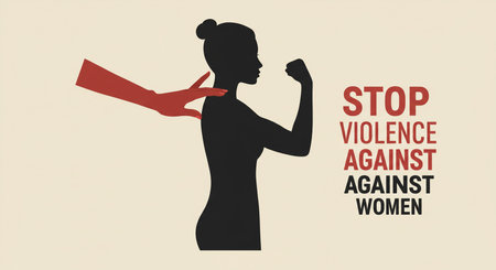 Stop violence against women. Stop sexual harassment against women. Stop violence against women.の素材