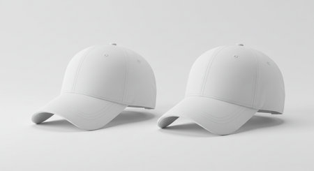 White baseball cap mockup, blank baseball cap template for design presentation, 3d renderingの素材