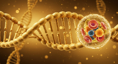 Digital illustration of  DNA structure in colour  background  3D renderingの素材