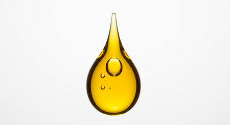 Oil drop on the white background. 3d render of oil dropの素材