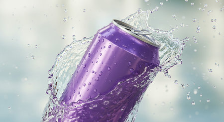 Water splashing out of a soda can, 3d rendering.の素材