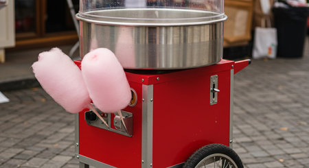 candy floss on the street food stand in Paris, Franceの素材