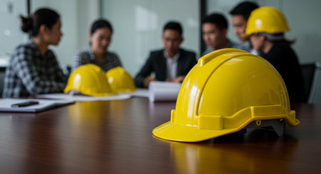 Team of engineers and architects working on construction project in office. Construction concept.の素材