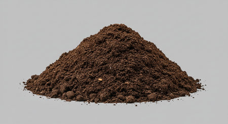 Pile of soil isolated on white background. 3d rendering.の素材