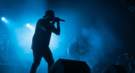 The Hip-hop-Band Antilopen is performing on the Rathaus Stageの素材