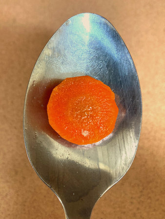 Carrot on a Spoonの写真素材