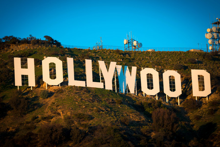 The famous Hollywood sign in Los Angeles California, USA.のeditorial素材