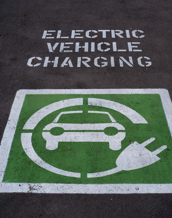 A parking place for electric car chargingの写真素材