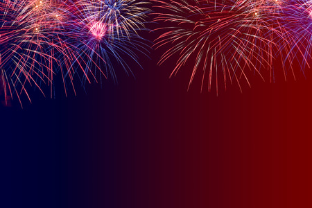 4th of July Background with fireworks and a red, white and blue background add your own text or greetingの写真素材