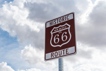 A Historic Route 66 Road Signの写真素材