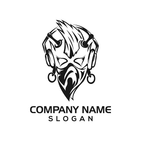 Punk audio logo icon templateのイラスト素材