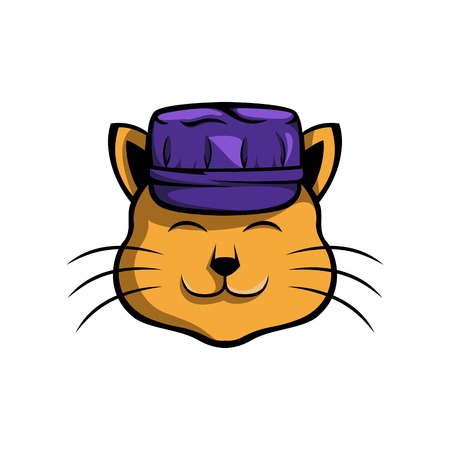Cute cat, pictures of cute cat that wear worker hats, suitable for various icon logos related to cats and work.のイラスト素材