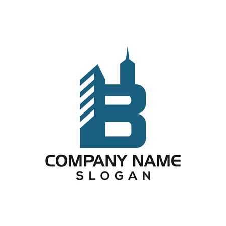 B building construction, Initial B with building concept as logo icon template for construction business etc.のイラスト素材