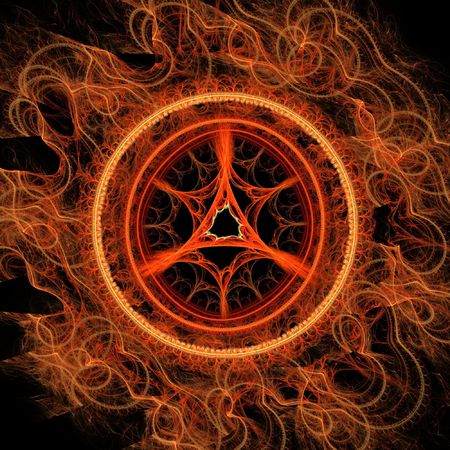  Magic fractal flaming circleの写真素材