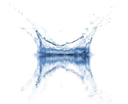 Water splash isolated on white backgroundの写真素材