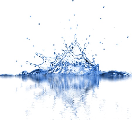 Water splash isolated on white backgroundの写真素材