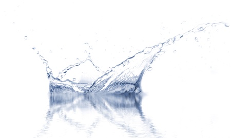Water splash isolated on white background の写真素材