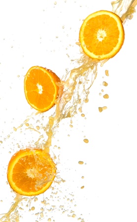 Fresh oranges isolated on white backgroundの写真素材