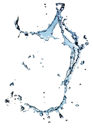 Water splash, isolated on white backgroundの写真素材