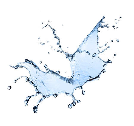 Water splash, isolated on white backgroundの写真素材