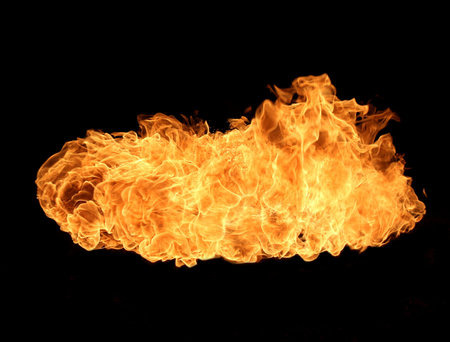 Fire flame isolated on black background