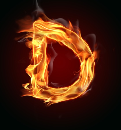 Fire burning letterの写真素材
