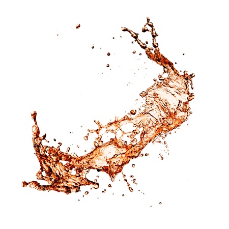 Cola splash, isolated on white backgroundの写真素材