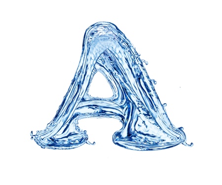 Water letter, isolated on white backgroundの写真素材