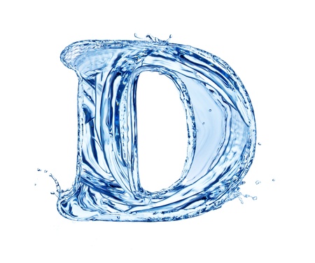 Water letter, isolated on white backgroundの写真素材