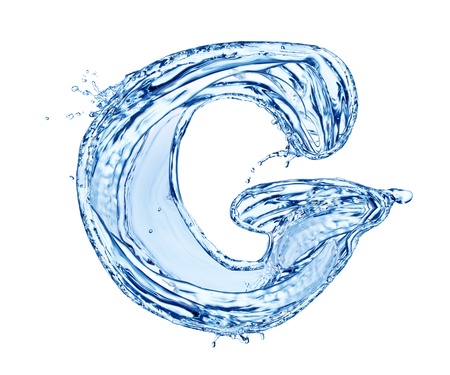 Water letter, isolated on white backgroundの写真素材