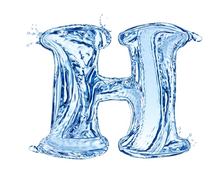 Water letter, isolated on white backgroundの写真素材