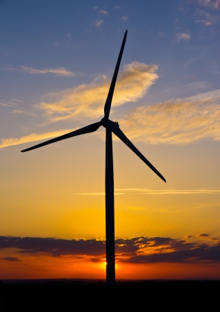 Windmill in sunsetの写真素材
