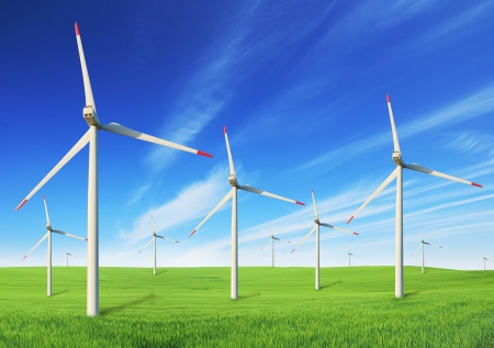 Windmills fieldの写真素材