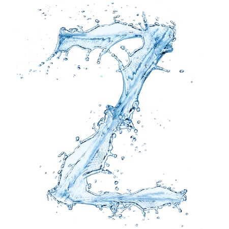 Water splashes letter の写真素材