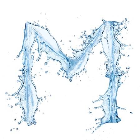 Water splashes letter の写真素材